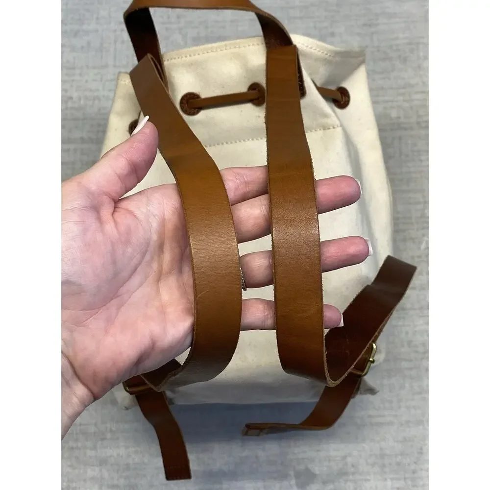 Madewell Somerset Canvas & Leather Backpack Y2K Style Bag Casual Coastal Travel